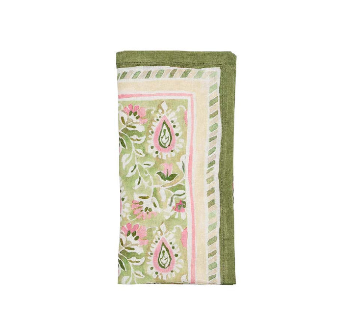 Mira Napkin in Green & Pink