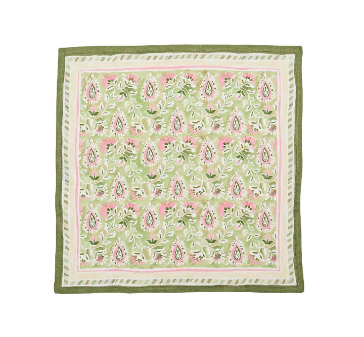 Mira Napkin in Green & Pink