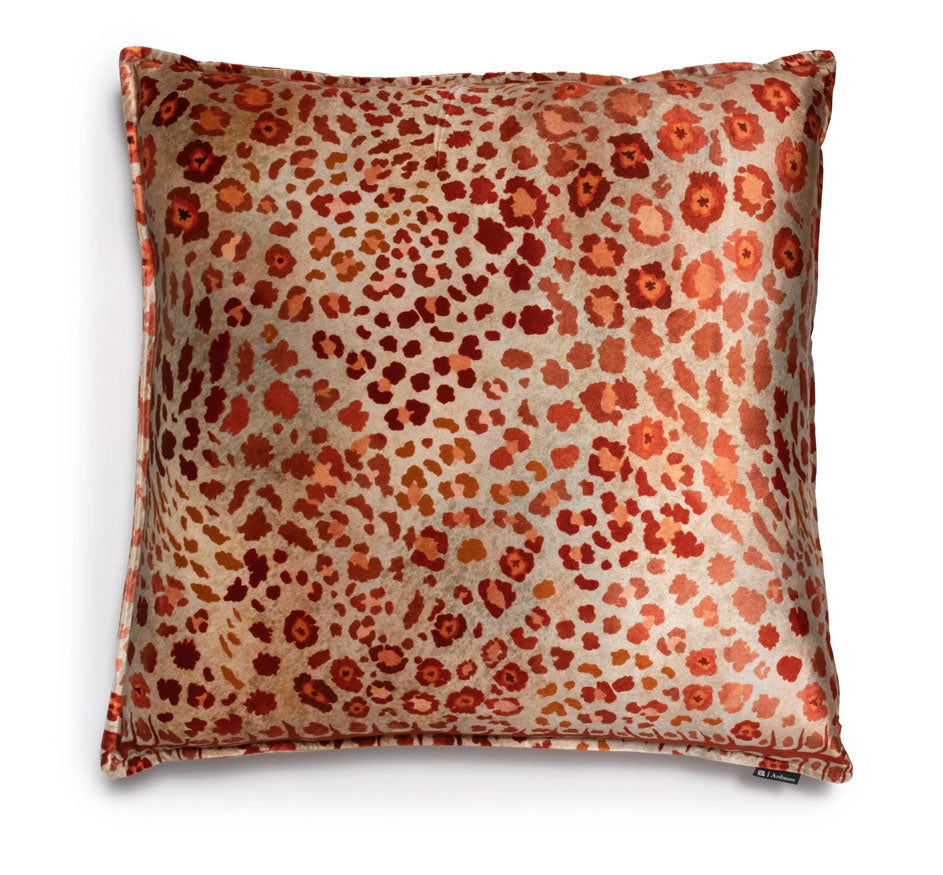 Safari Spot Velvet Pillow In Coral