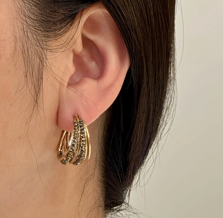 Mia Gem Multi Hoops Earring