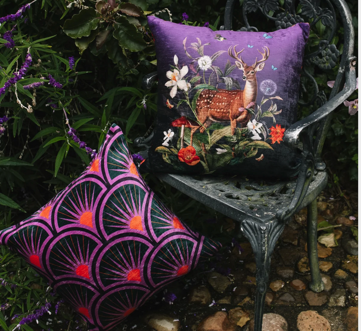 Woodland Deer Velvet Pillow