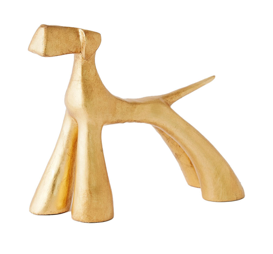 Show Dog Sculpture Gold Leaf