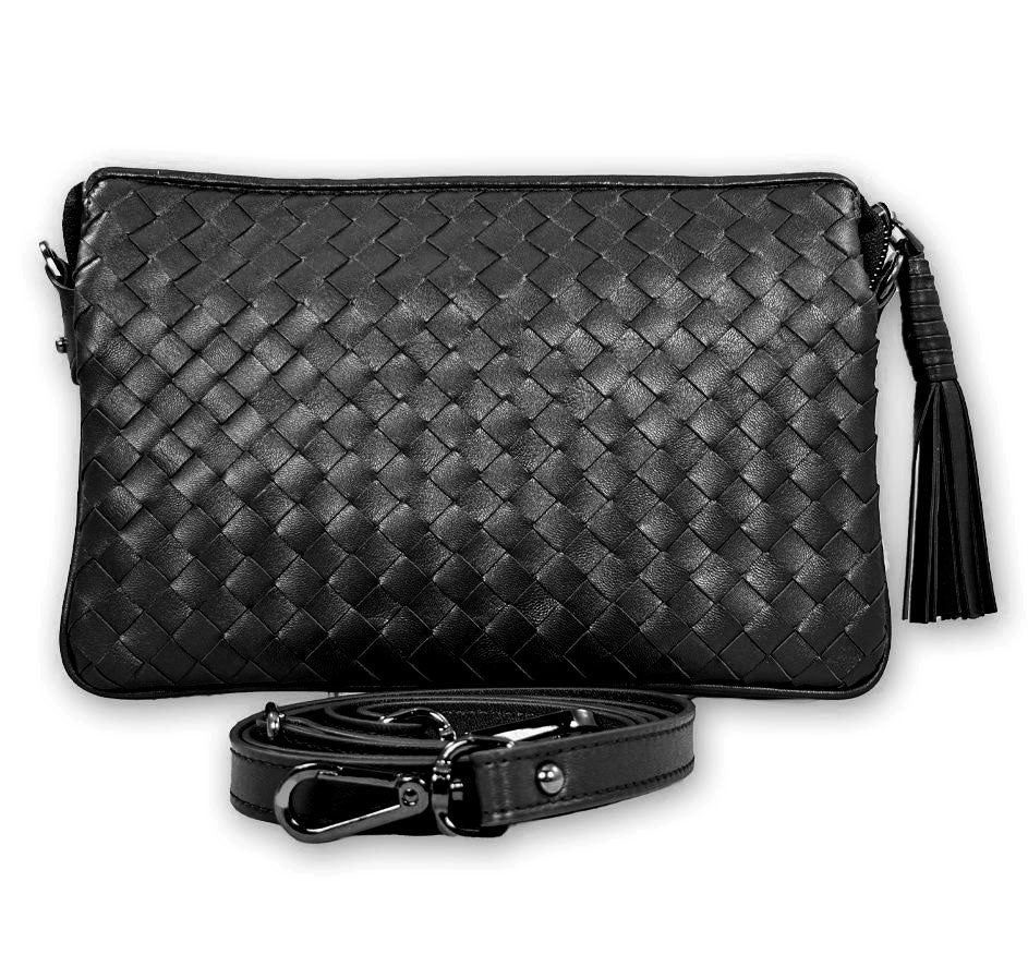 Sera Italian Leather Three Part Crossbody Purse