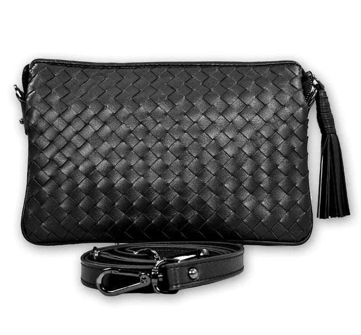 Sera Italian Leather Three Part Crossbody Purse
