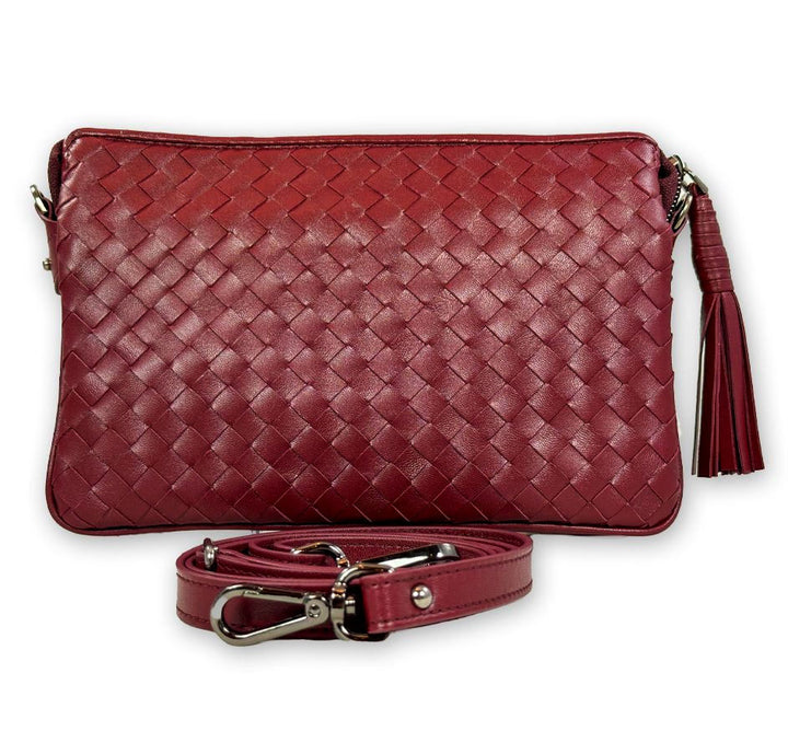 Sera Italian Leather Three Part Crossbody Purse