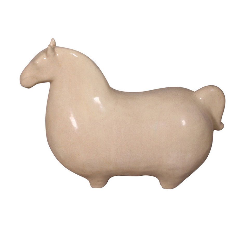 Trotter Horse in Creamy White