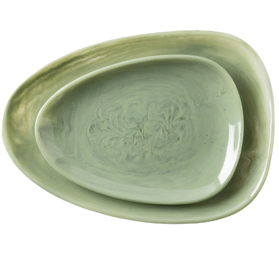Vashti Oval Serving Platter in Sage (2 Sizes Available)
