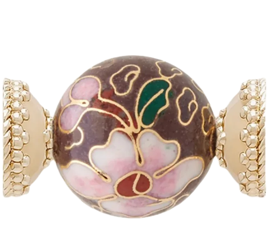 Victoire 20mm Red Floral Cloisonne