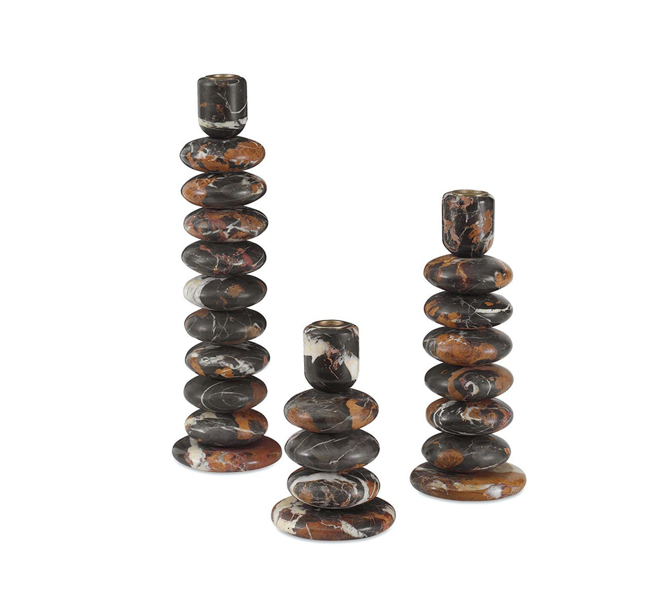 Washed Stone Candleholder (Set/3)