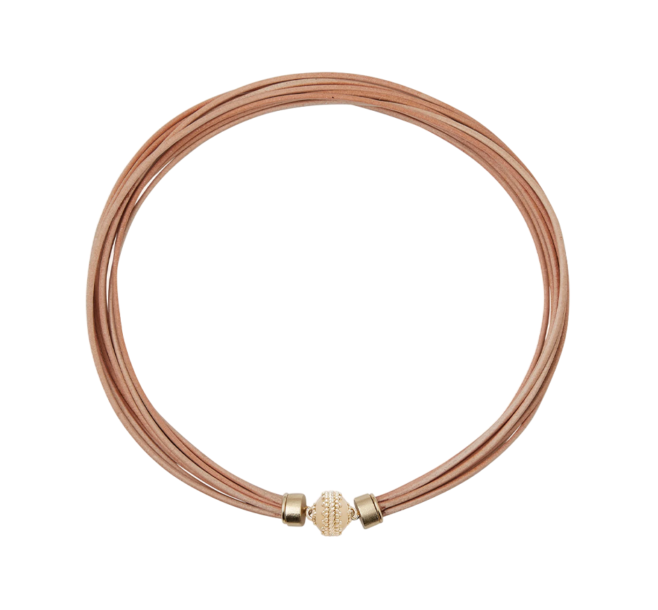Wellington Tan Leather Necklace