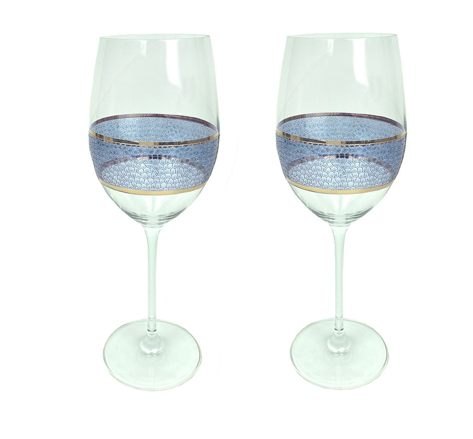 Panthera Indigo 12 Oz Wine Glass (Set of 2)