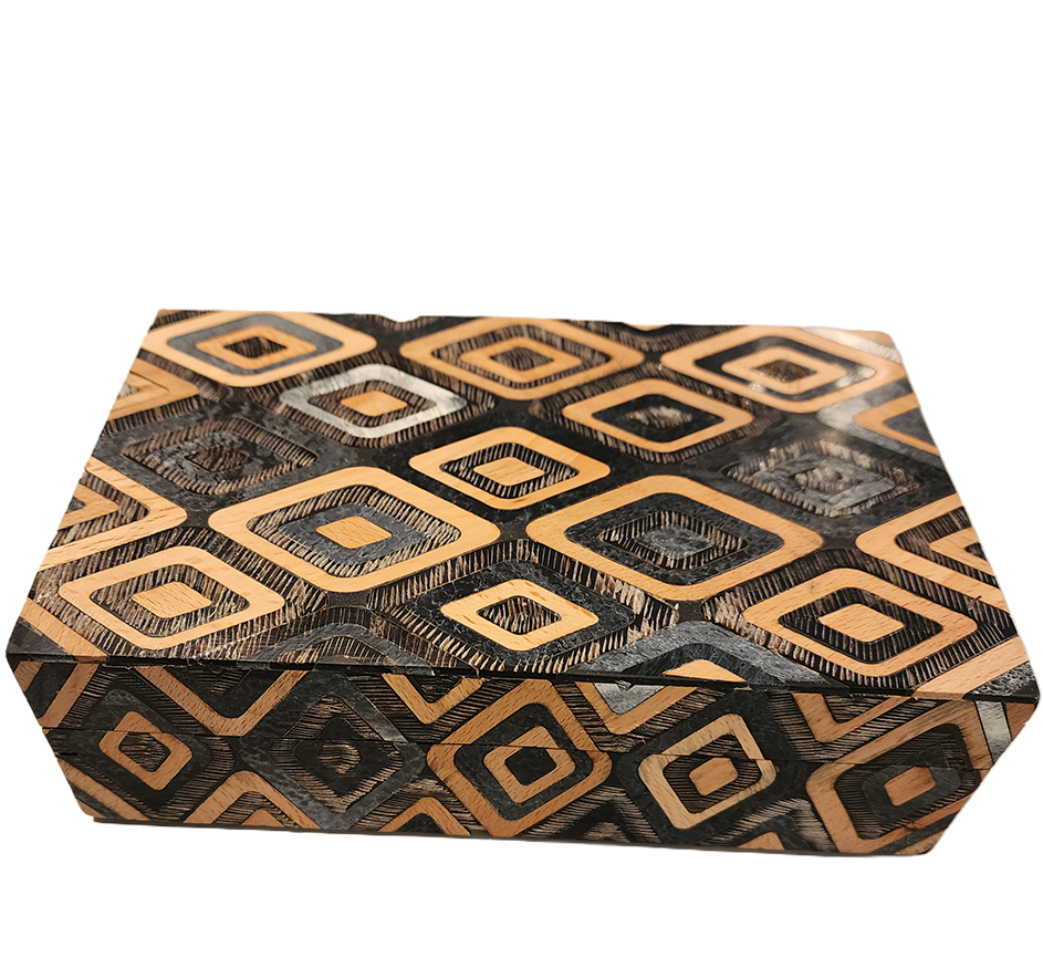 Wood Horn Etched Box