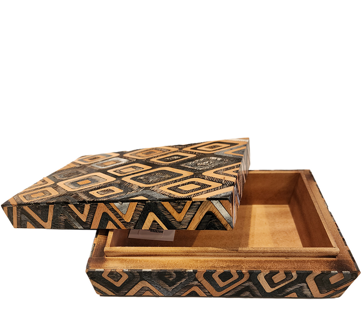 Wood Horn Etched Box