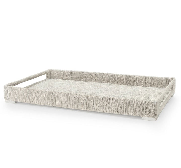 Woodside Rectangular Tray in White Sand