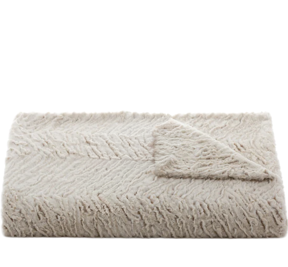 Zebra Throw in Cream/Sahara