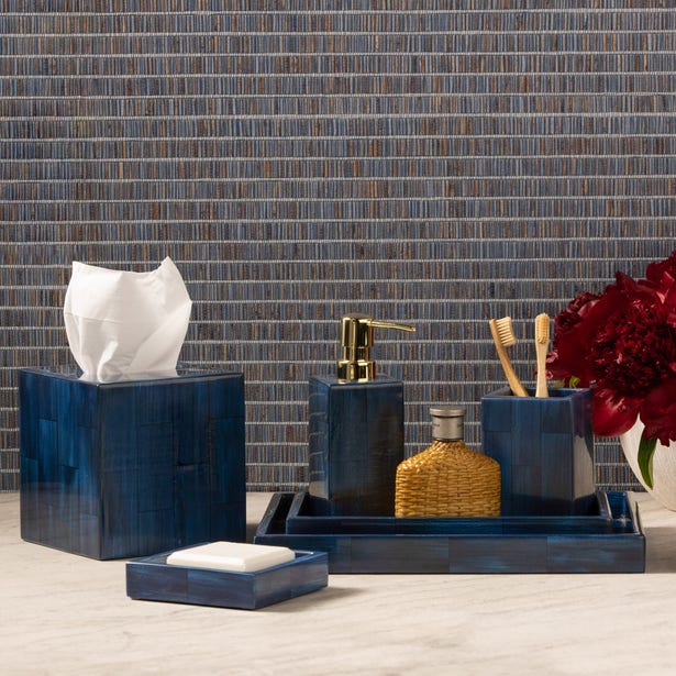 Arles Square Wastebasket in Navy