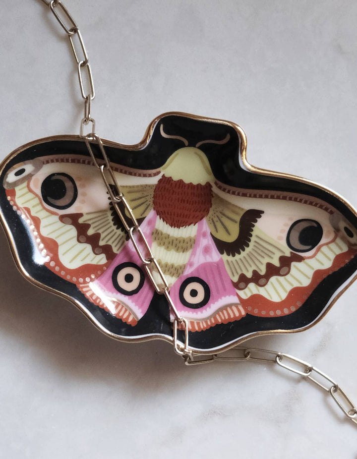 Moon Moth Porcelain Trinket/Dice Dish