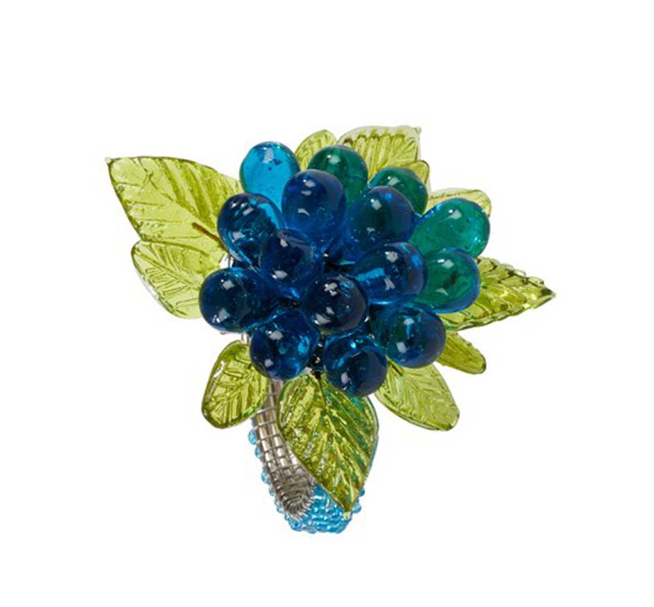 Aqua Beaded Napkin Ring (Set of 4)