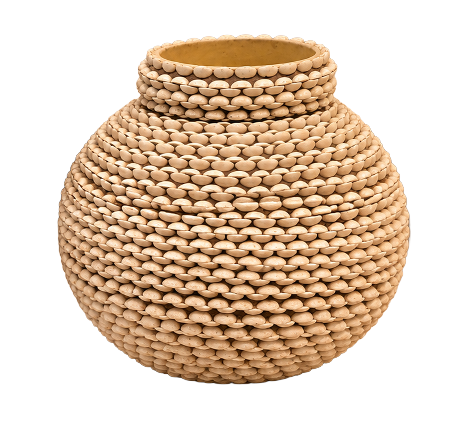 Textured White Bone Vase