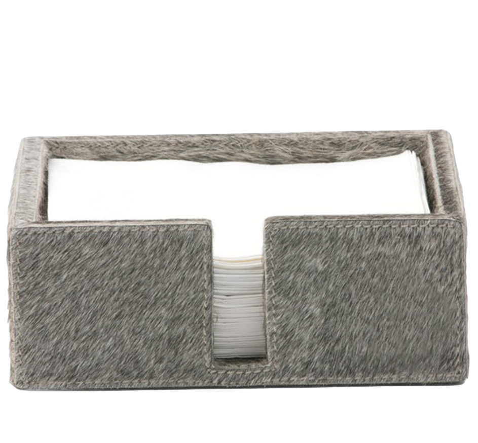 Browmley Cocktail Napkin Holder Grey Hide