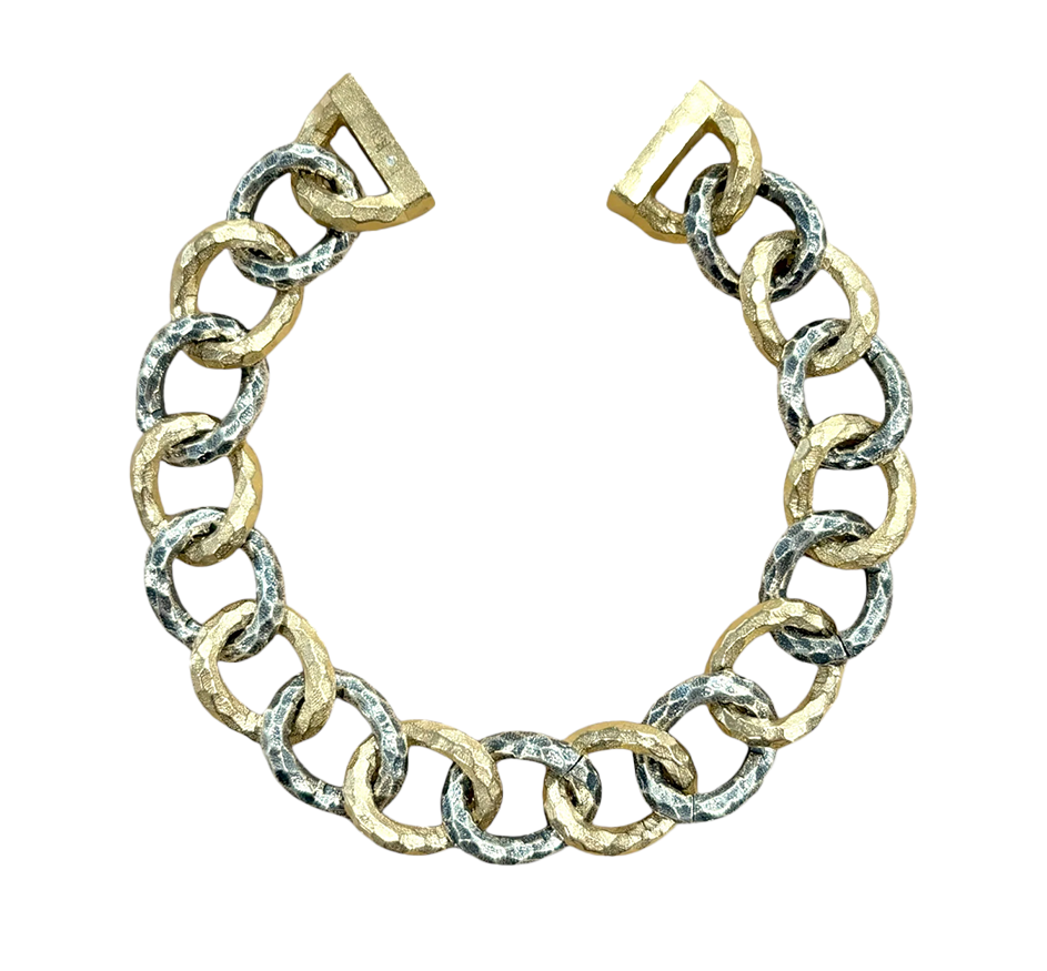 Two Tone Mini Chariot  Link Bracelet