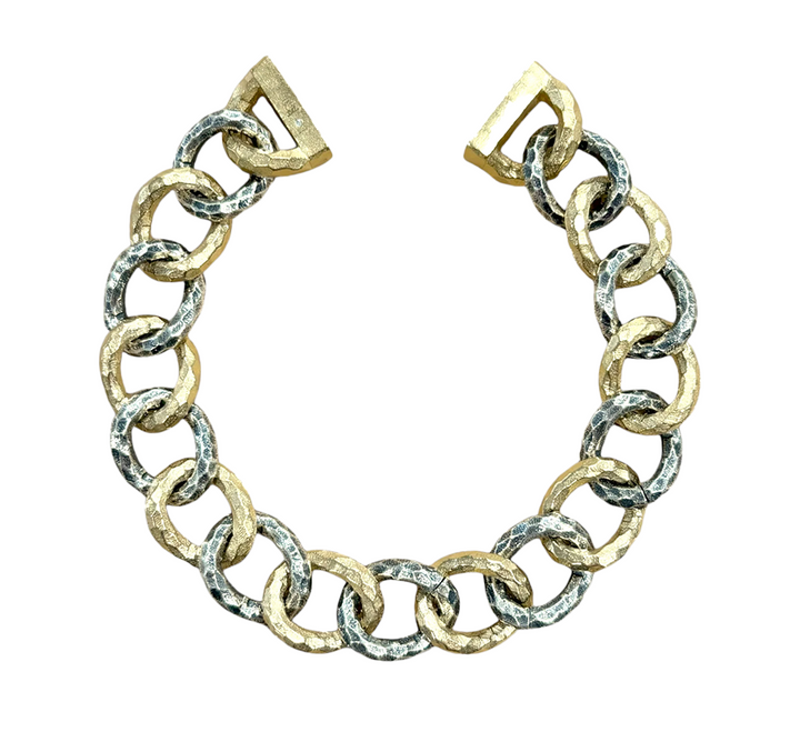 Two Tone Mini Chariot  Link Bracelet