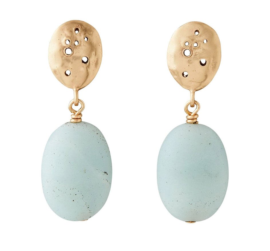 Constellation Amazonite Brnz Earrings