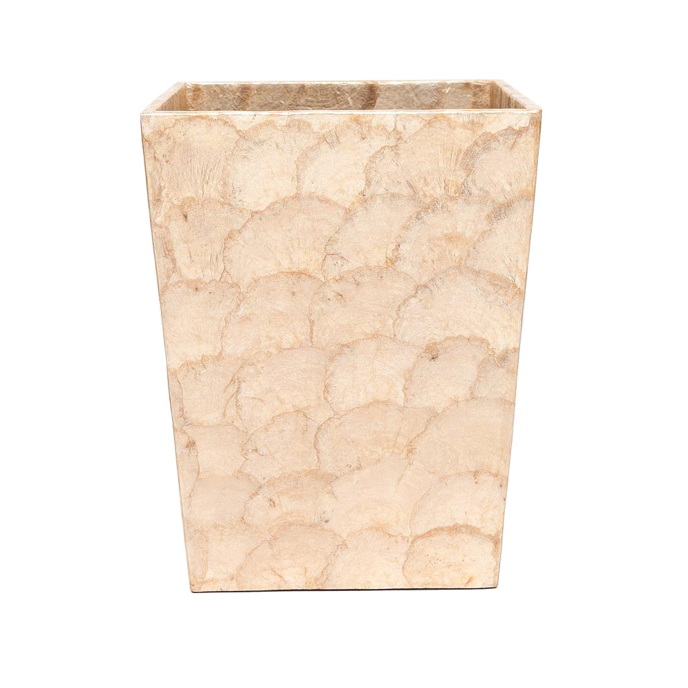 Andria Wastebasket in Smoked Capiz