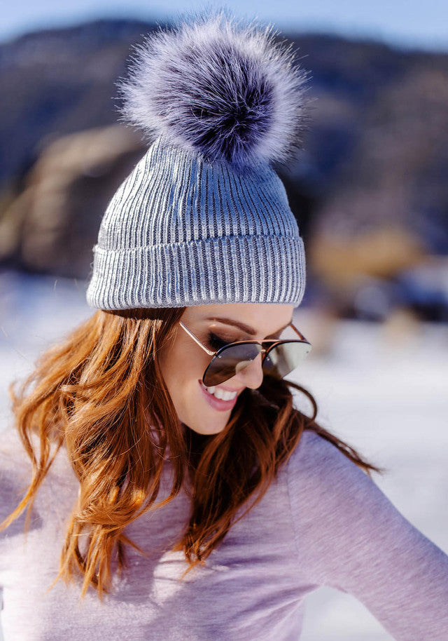 Metallic pom beanie (Available In 3 Colors)