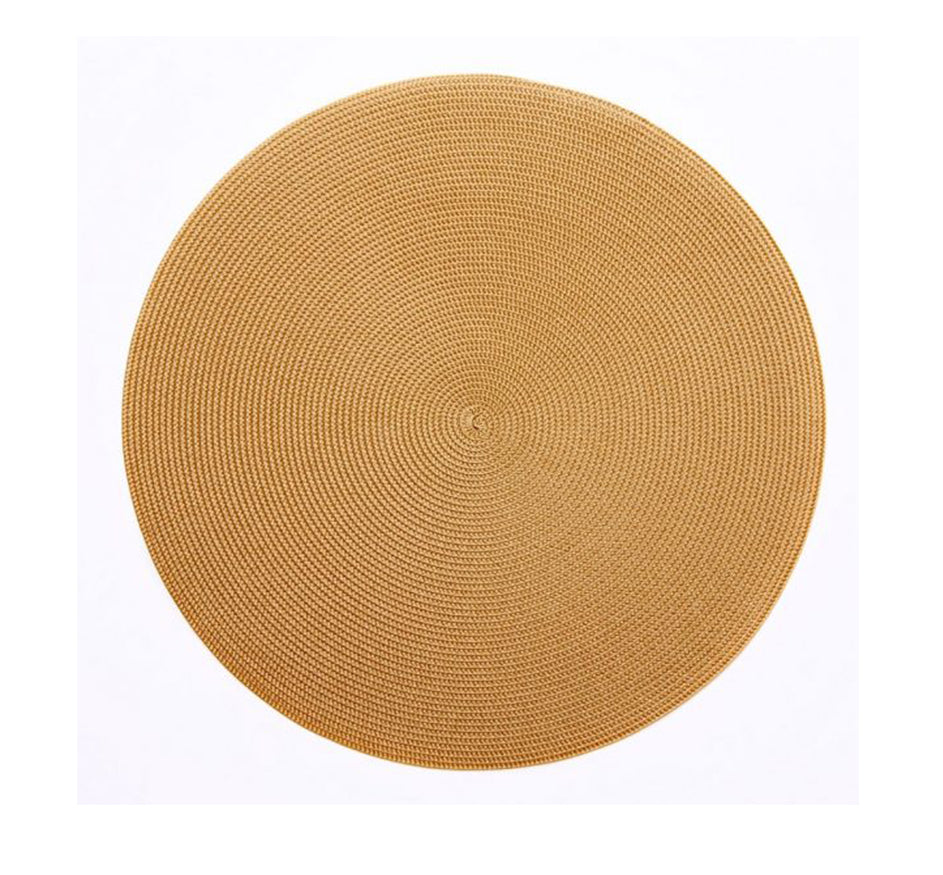 Linen Finish Round Mat Collection (Set of 4 Available in 20 Colors)