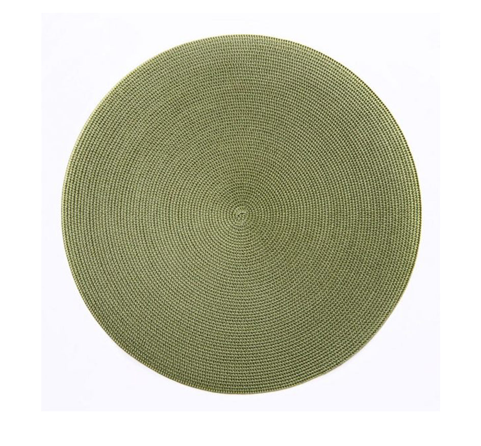 Linen Finish Round Mat Collection (Set of 4 Available in 20 Colors)