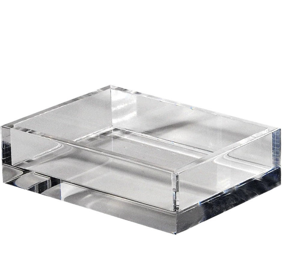 Lucite Soap Dish in Clear Ice