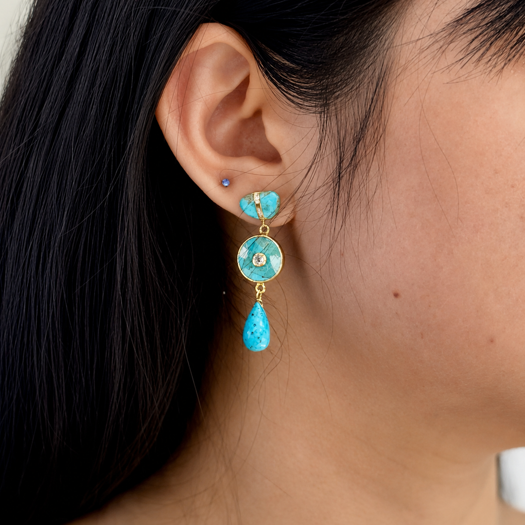 Trio Turquoise Drop Earrings