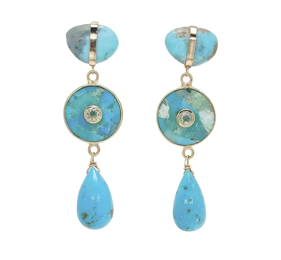 Trio Turquoise Drop Earrings