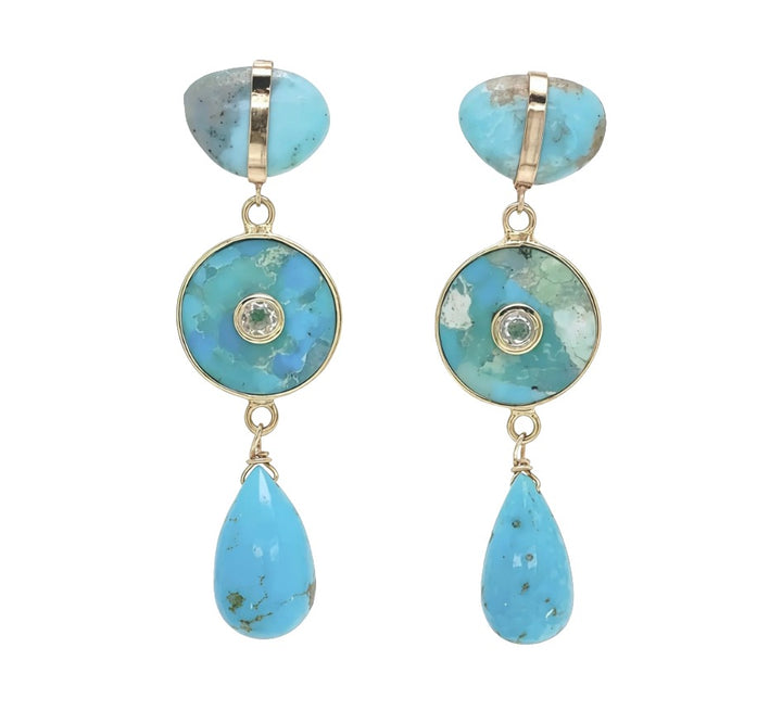 Trio Turquoise Drop Earrings
