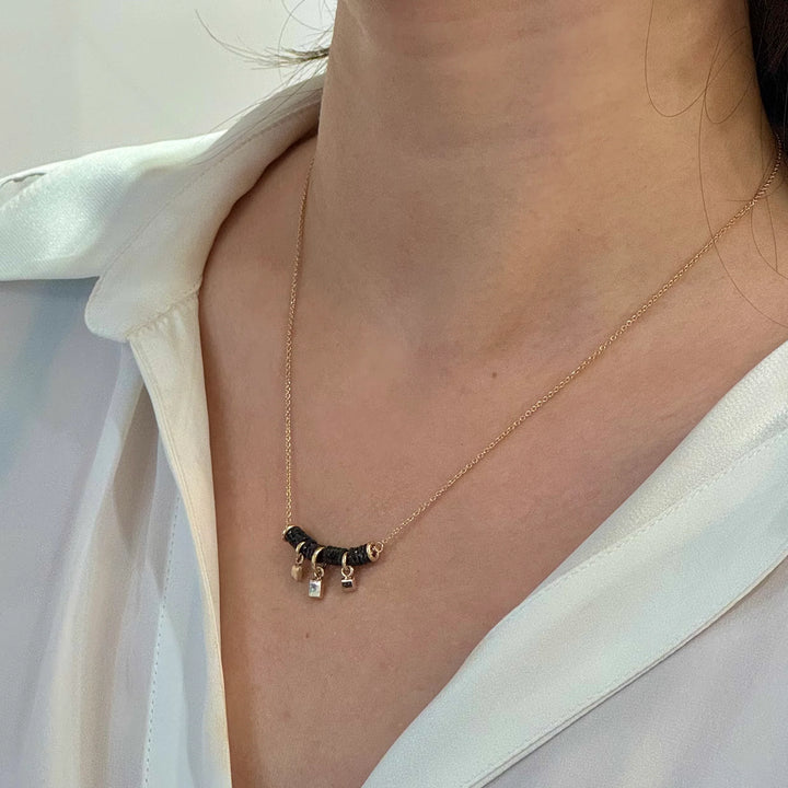 Gemmy Row Dangly Necklace