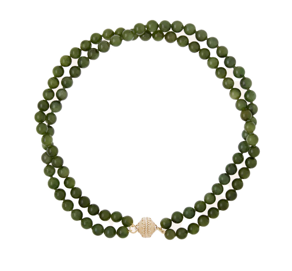 Victoire 8mm Canadian Jade Double-Strand Necklace