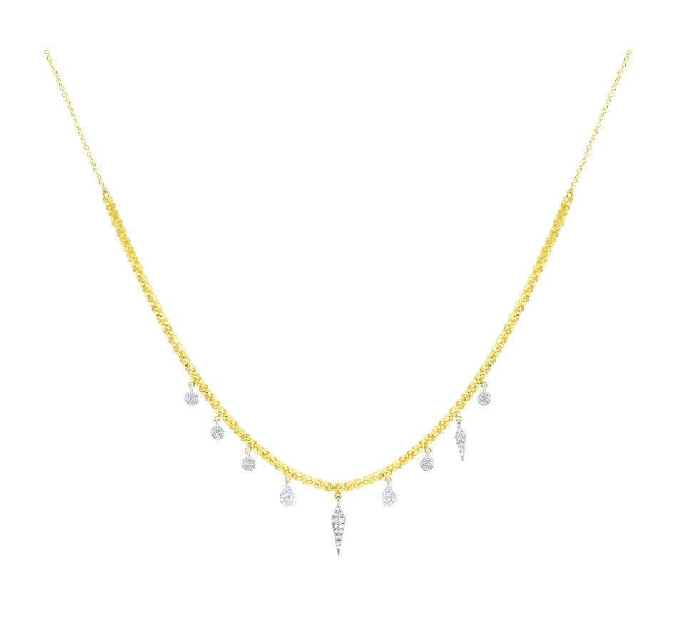14K Yellow Gold Droplet Necklace