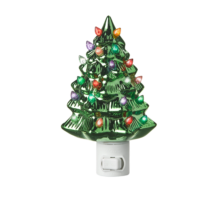 Metallic Holiday Tree Night Light  - 5.75" (2 Styles Available)
