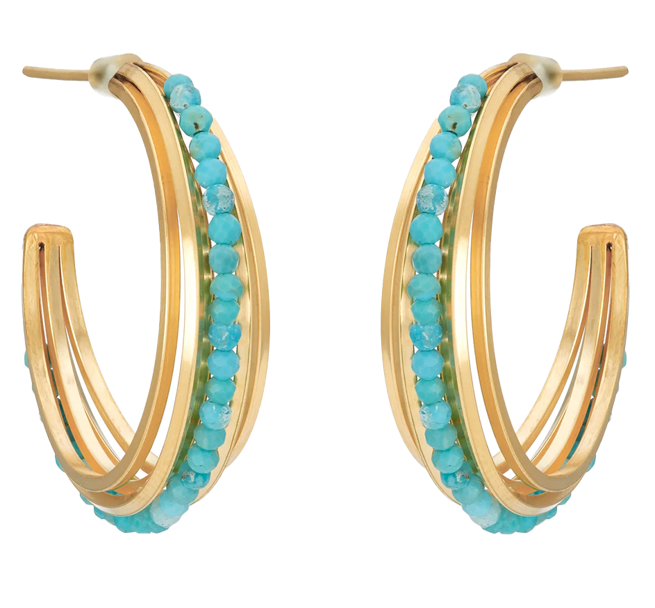 Mia Multi Hoop Turquoise Earrings