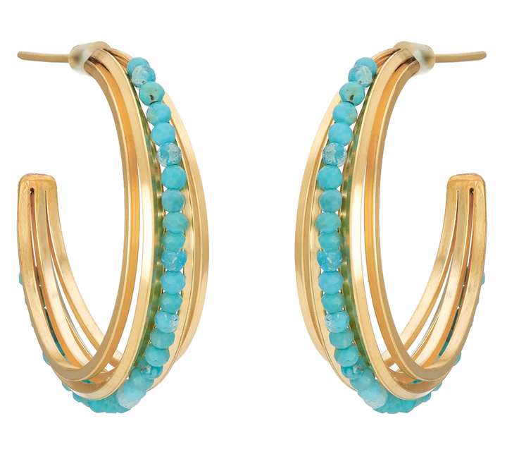 Mia Multi Hoop Turquoise Earrings