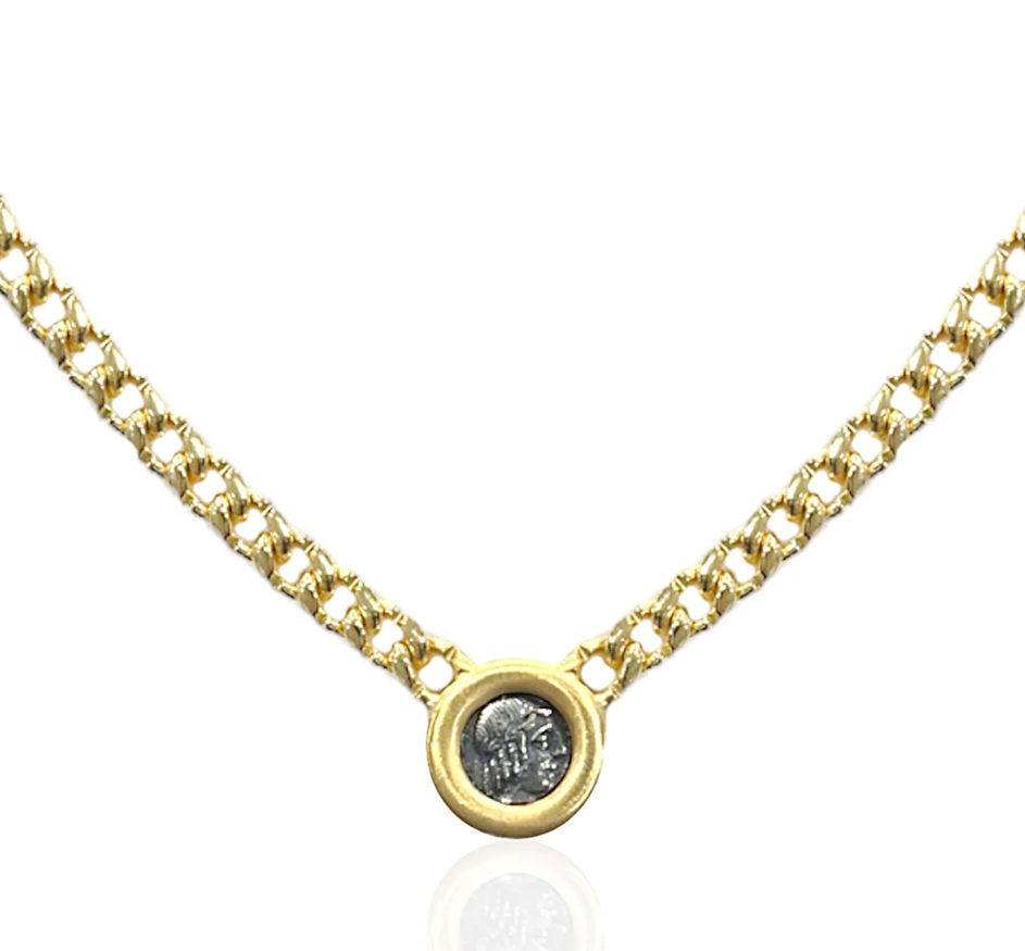Gold Olena Coin Necklace