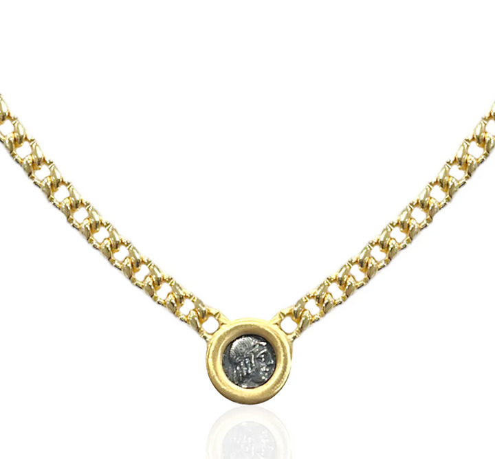 Gold Olena Coin Necklace