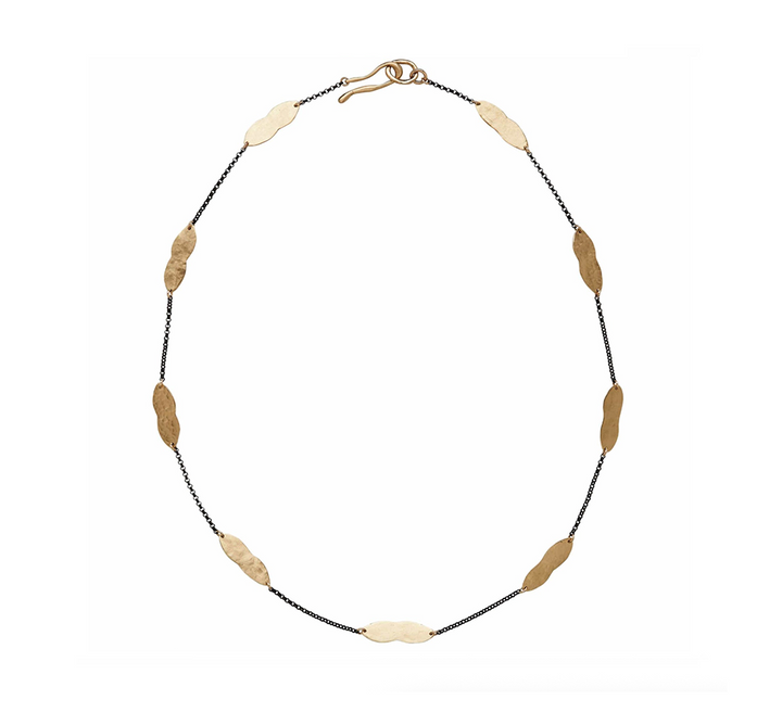 Petite Cloud Chain Bronze & Silver Necklace