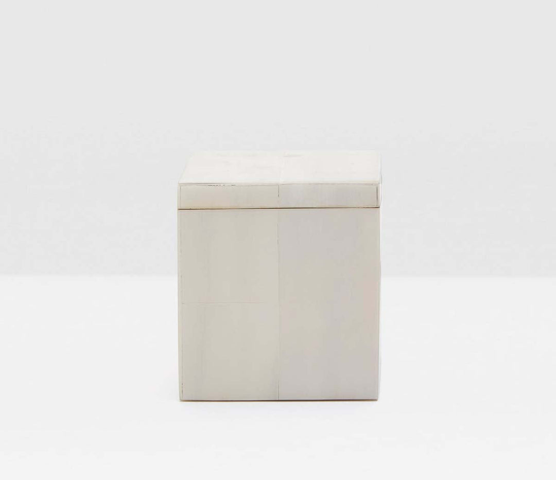 Arles Covered Box In White Faux Horn