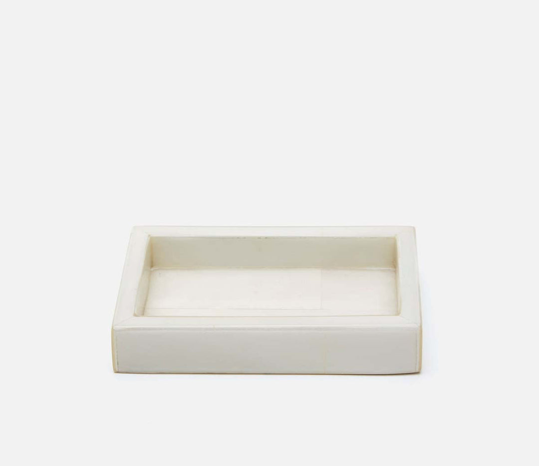 Arles Soap Dish In White Faux Horn