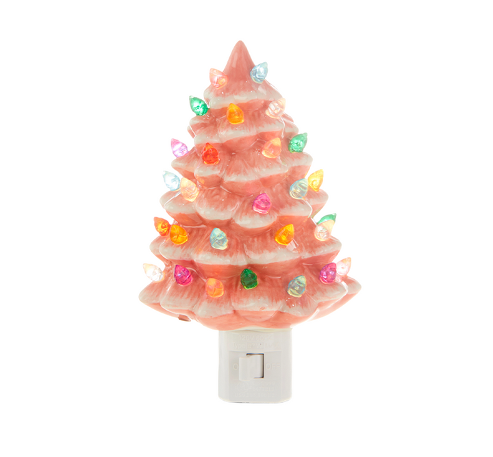Metallic Holiday Tree Night Light  - 5.75" (2 Styles Available)