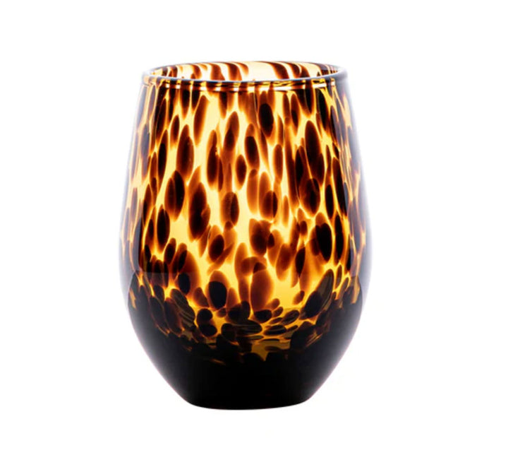 Puro Stemless Wine Glass In Tortoise