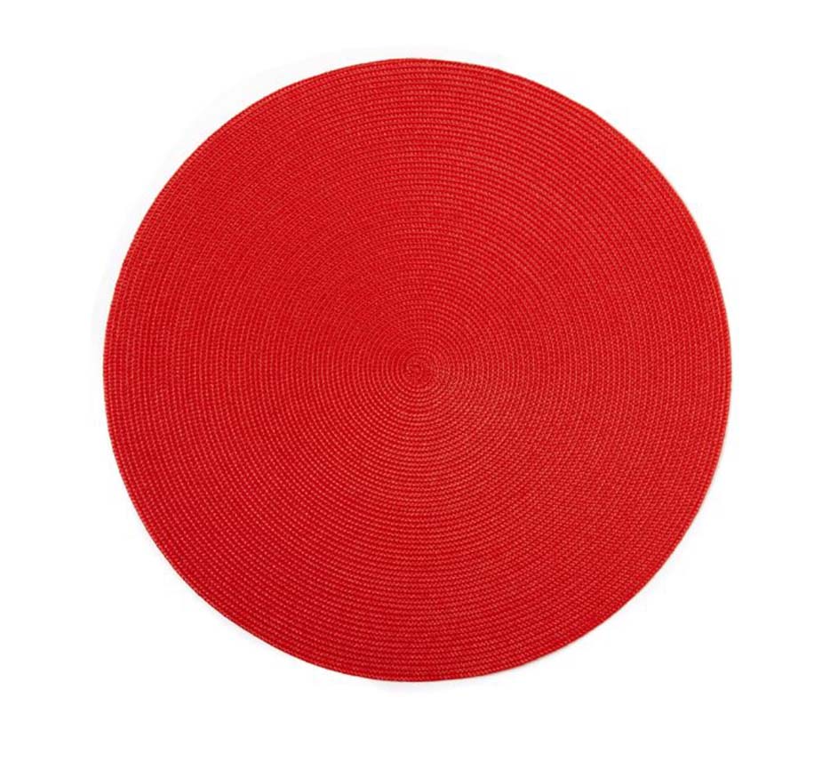 Linen Finish Round Mat Collection (Set of 4 Available in 20 Colors)
