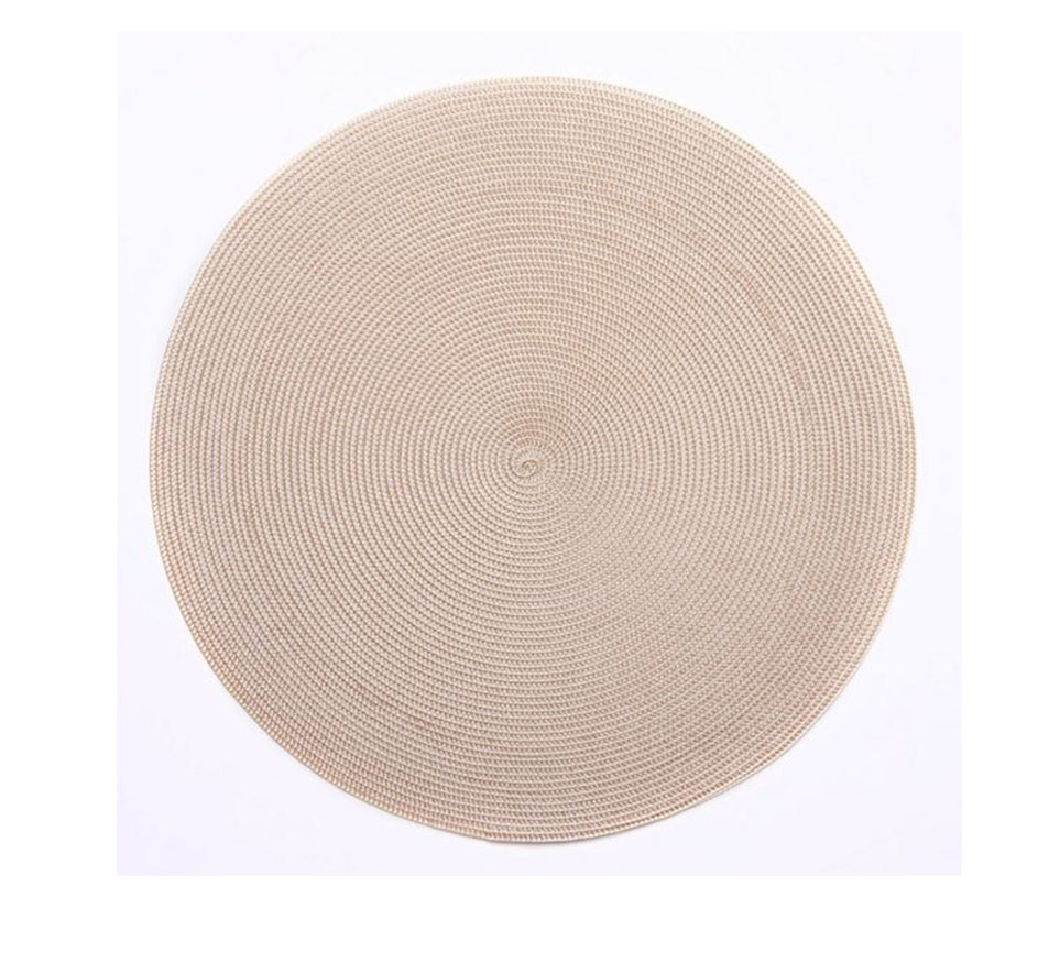Linen Finish Round Mat Collection (Set of 4 Available in 20 Colors)